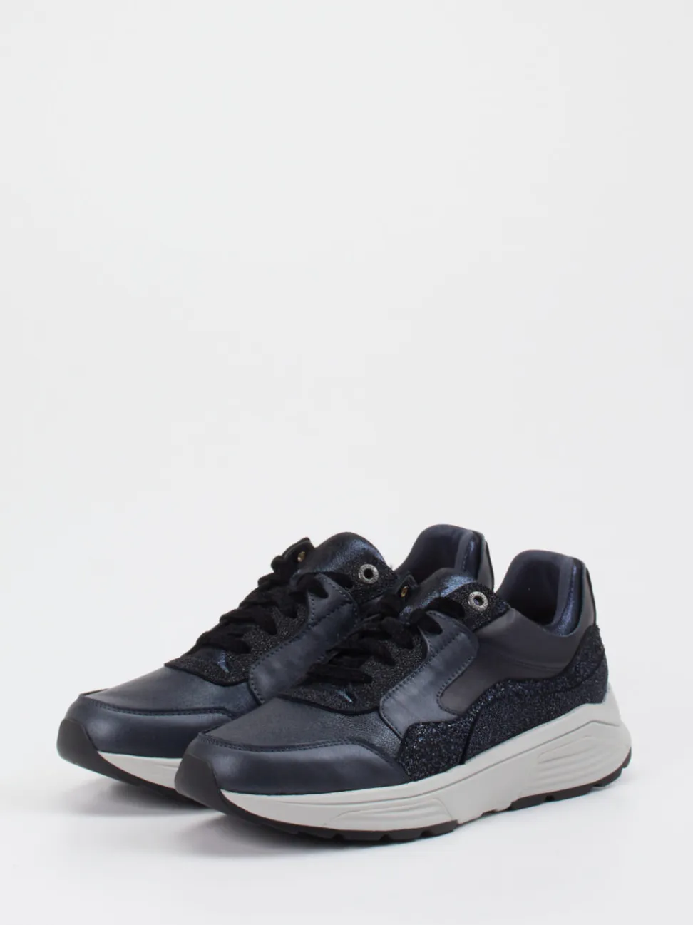 Xsensible – Chunky Sneaker aus geprägtem Leder Blau