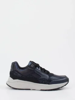 Xsensible – Chunky Sneaker aus geprägtem Leder Blau
