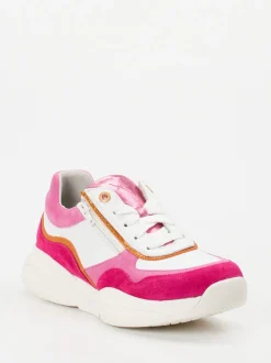 Xsensible – Chunky Sneaker aus Velour/Leder in Pink