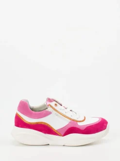 Xsensible – Chunky Sneaker aus Velour/Leder in Pink