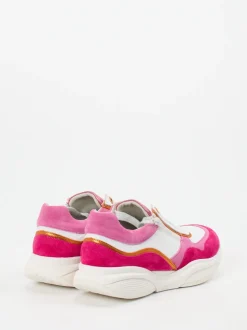 Xsensible – Chunky Sneaker aus Velour/Leder in Pink