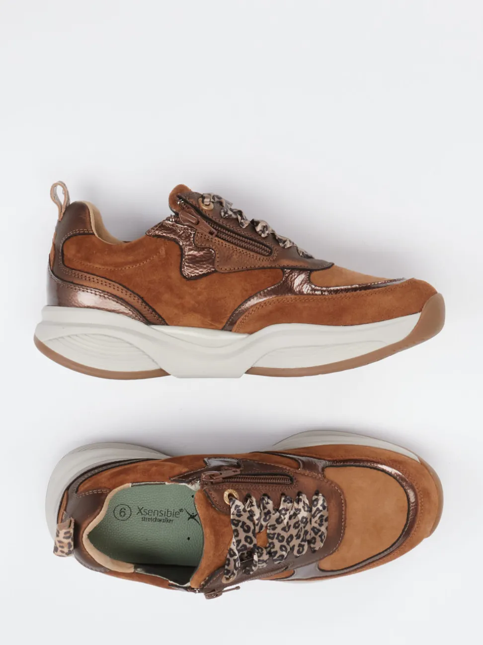 Xsensible – Chunky-Sneaker aus Veloursleder braun