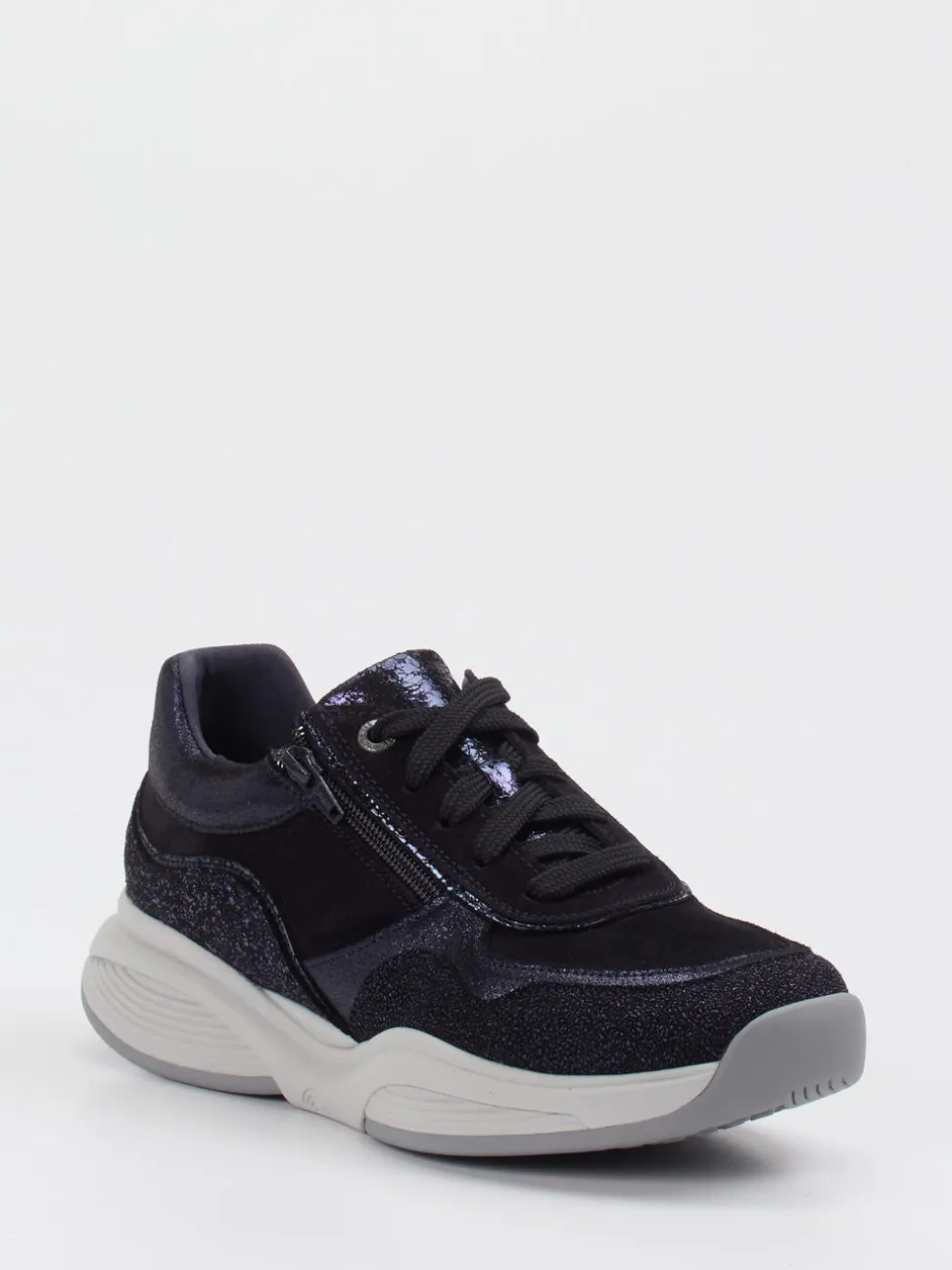 XSensible – Komfort-Sneaker aus Veloursleder Schwarz