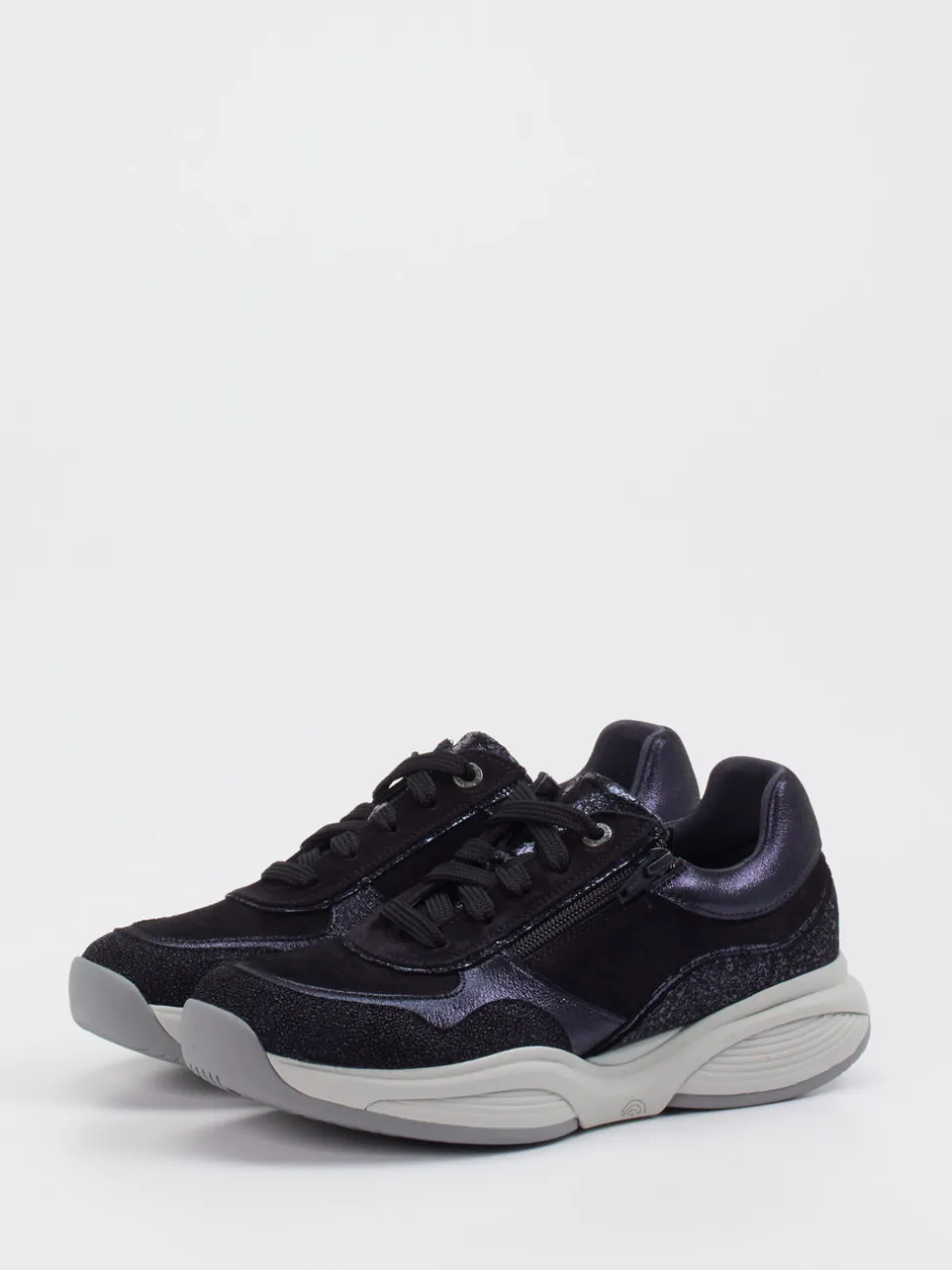 XSensible – Komfort-Sneaker aus Veloursleder Schwarz