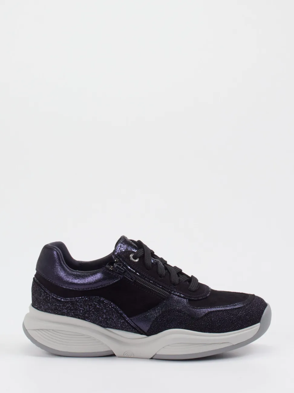 XSensible – Komfort-Sneaker aus Veloursleder Schwarz