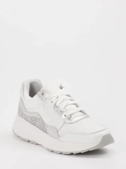 XSENSIBLE – Sneaker aus Leder-Mesh-Mix weiß