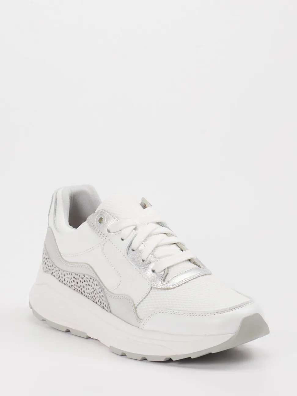XSENSIBLE – Sneaker aus Leder-Mesh-Mix weiß