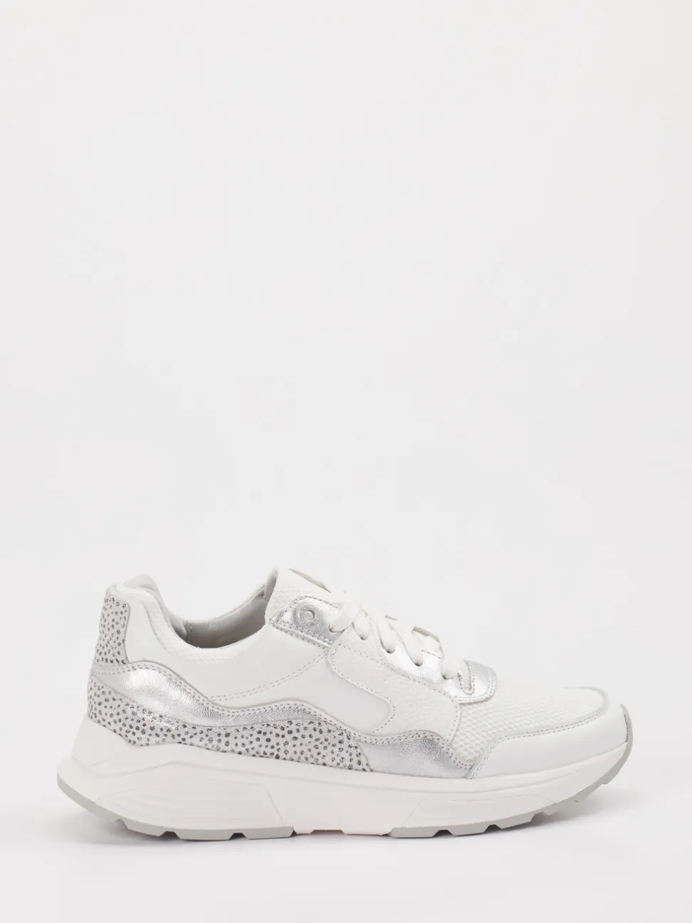 XSENSIBLE – Sneaker aus Leder-Mesh-Mix weiß