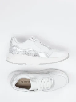 XSENSIBLE – Sneaker aus Leder-Mesh-Mix weiß
