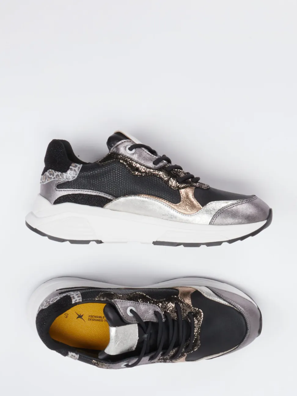XSENSIBLE – Sneaker aus Metallic im Chunky-Design