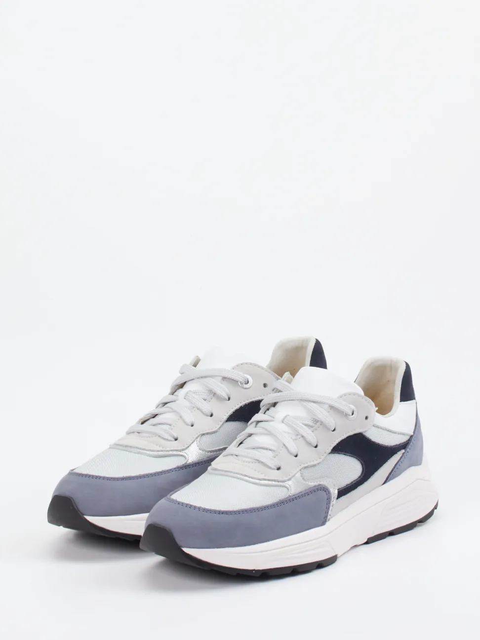 XSENSIBLE – Sneaker aus Veloursleder und Textil blau