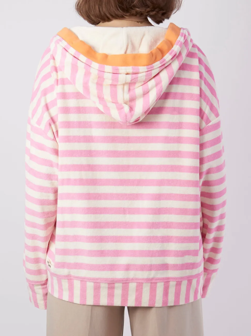 Yippie Hippie – Kapuzenpullover aus Frottee Hellrosa