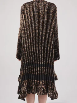 Yippie Hippie – Plisseekleid aus Textil in Braun