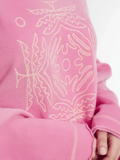 Yippie Hippie – Sweatshirt aus Baumwolle in Rosa