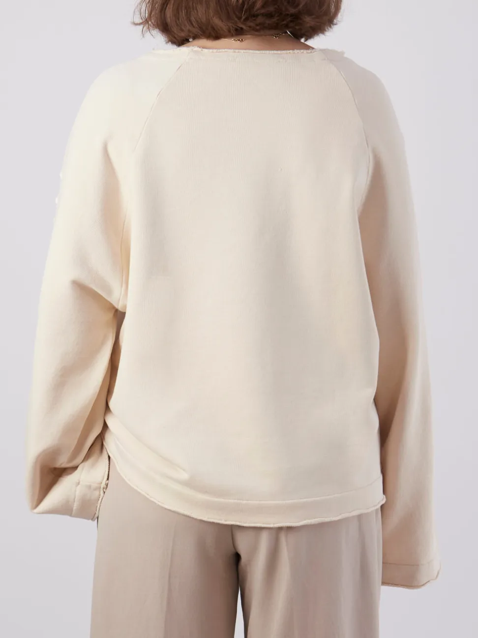 Yippie Hippie – Sweatshirt aus Baumwolle in Creme